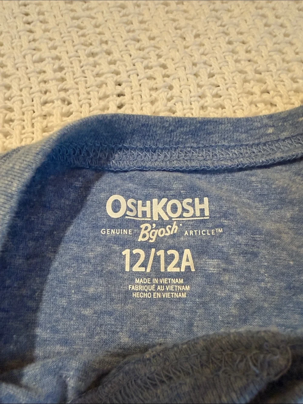 OshKosh B'gosh Heather Blue Short Sleeve Henley with Pocket